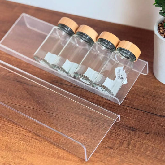 برطمان توابل زجاج 130 ملي بغطاء خشب بامبو