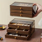منظم إكسسوارات فاخر بأدراج وغطاء شفاف – Luxury Jewelry Organizer
