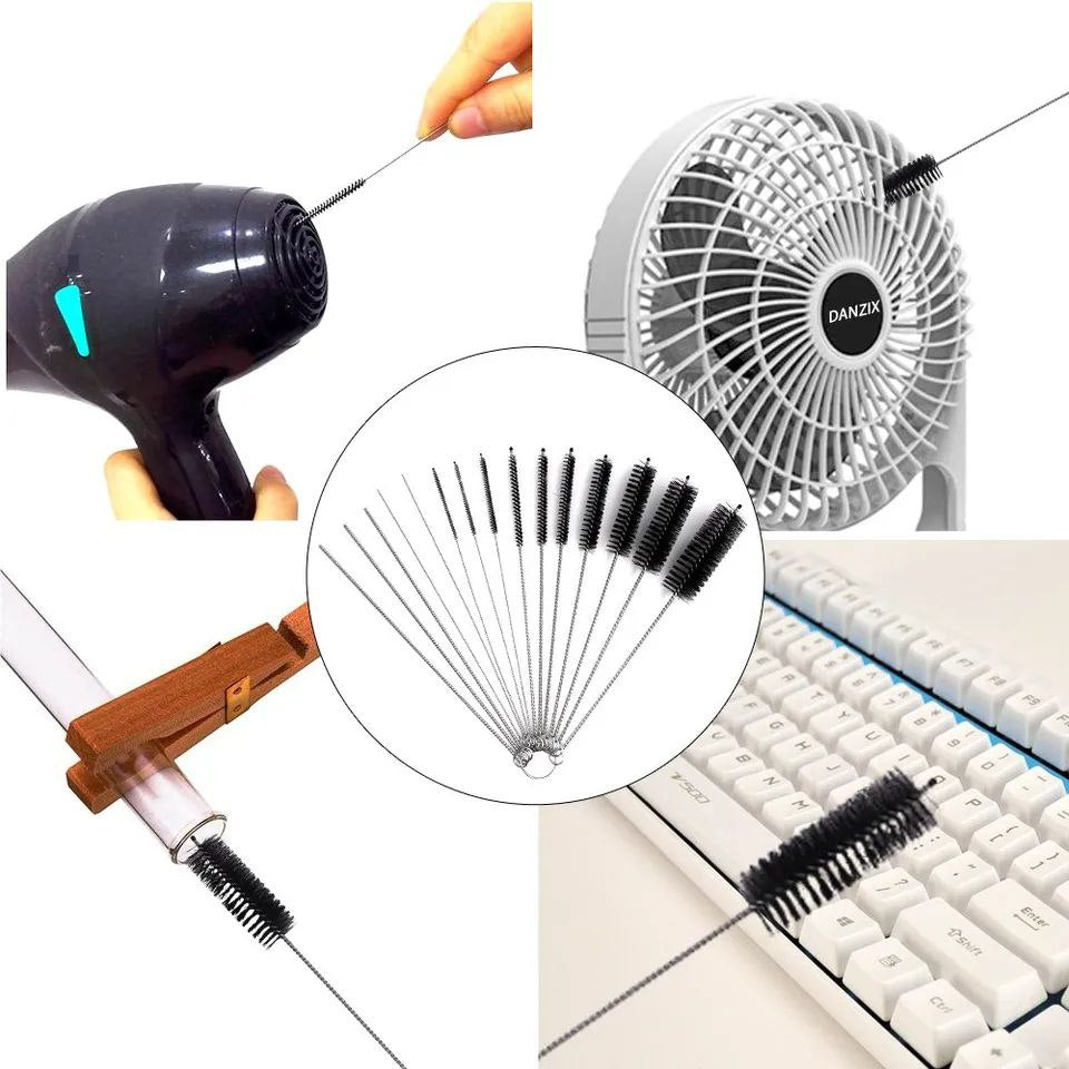 مجموعة تنظيف الشاليموه والزجاجات 10 قطع استانلس مقاوم للصدأ ✨