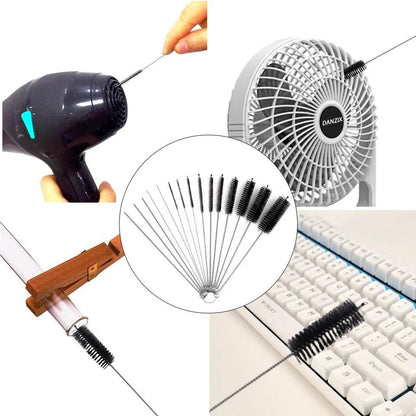 مجموعة تنظيف الشاليموه والزجاجات 10 قطع استانلس مقاوم للصدأ ✨