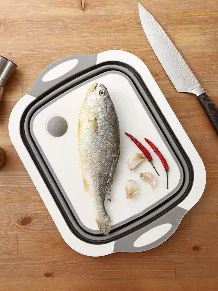 أورمة ومصفى سيليكون 2×1 – لوح تقطيع وطبق غسيل متعدد الاستخدام