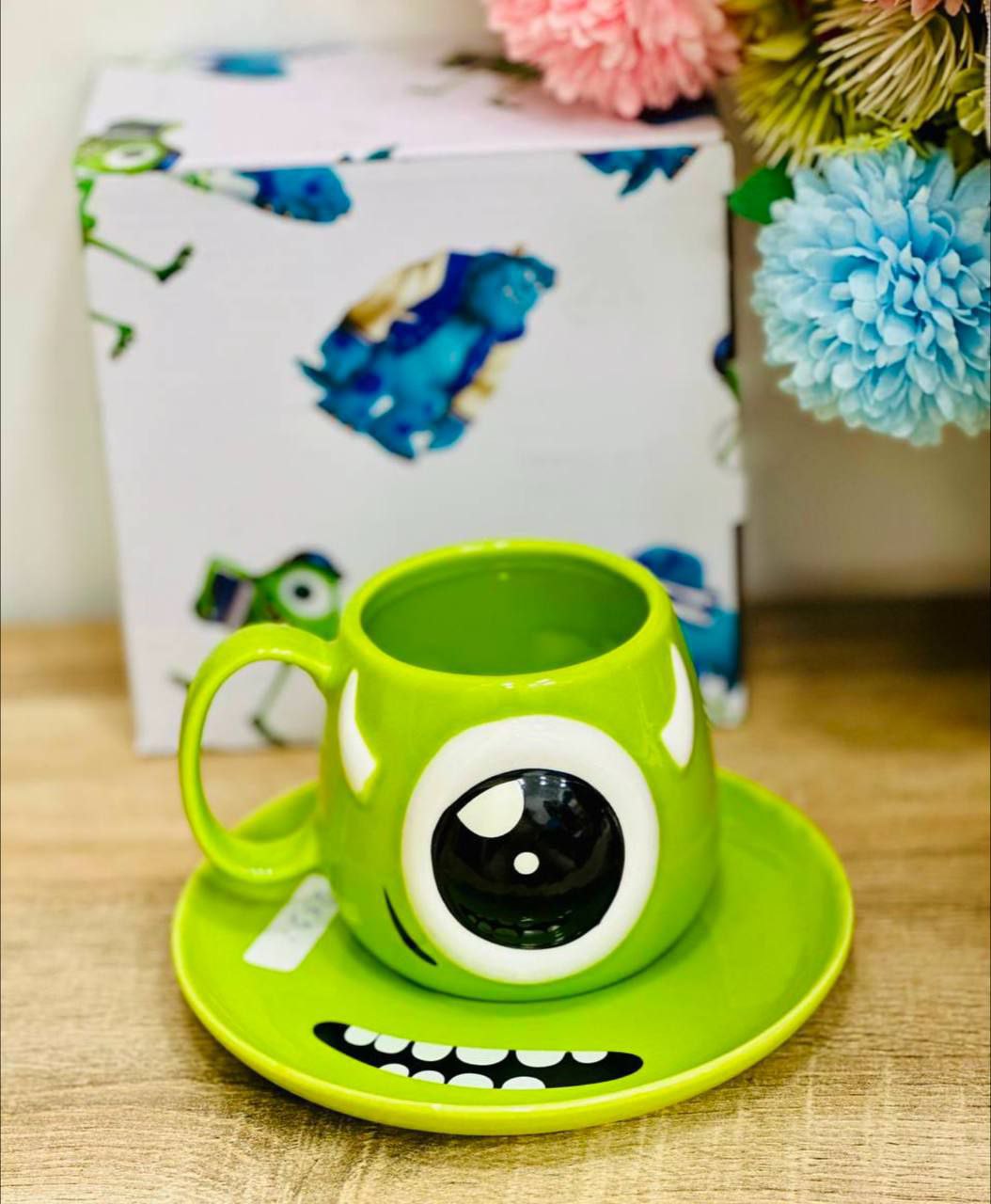 مج ديزني 3D بورسلين مع طبق – تصميم كورة البعبع