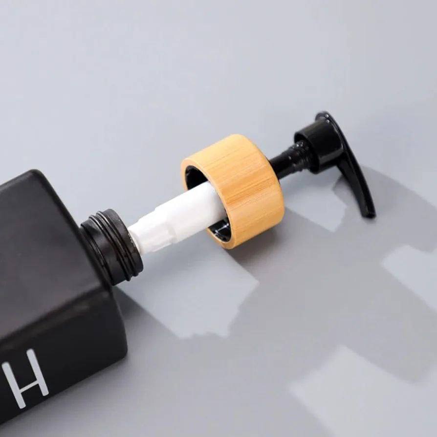 طقم شاور شيك وأنيق من SHEIN 💎✨ ديسبنسر زجاج بحامل خشب بامبو أنيق 🪵