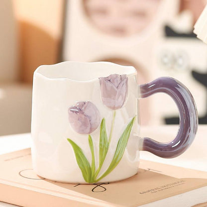 مج بورسلين ورد أنيق – هدية مميزة قابلة للاستخدام في الميكروويف