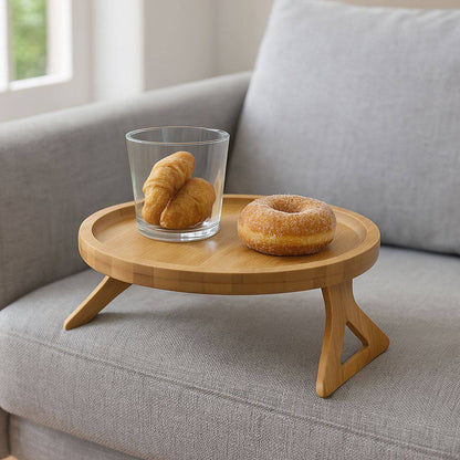 صينية مسند للكنبة خشب بامبو طبيعي مستوردة – متعددة الاستخدام بحجم كبير 30 سم