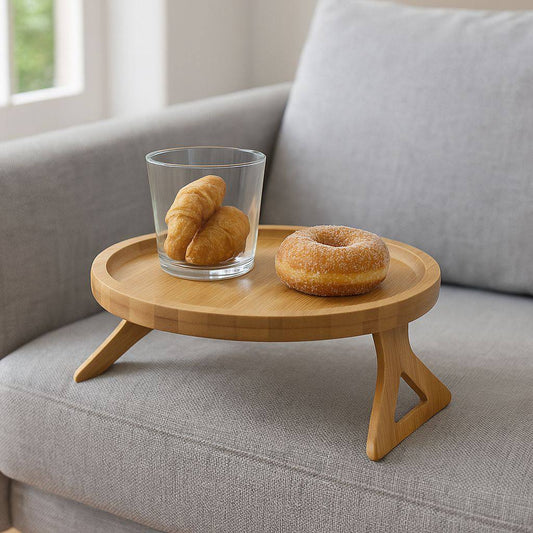 صينية مسند للكنبة خشب بامبو طبيعي مستوردة – متعددة الاستخدام بحجم كبير 30 سم