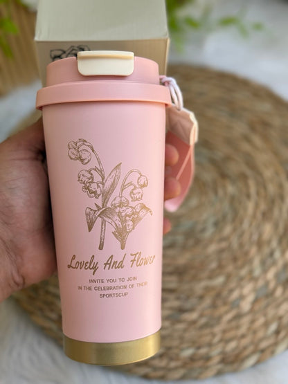 مج حراري ورد مستورد استانلس ستيل 600 مل متعدد الألوان