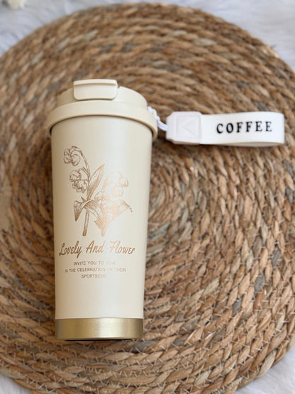 مج حراري ورد مستورد استانلس ستيل 600 مل متعدد الألوان