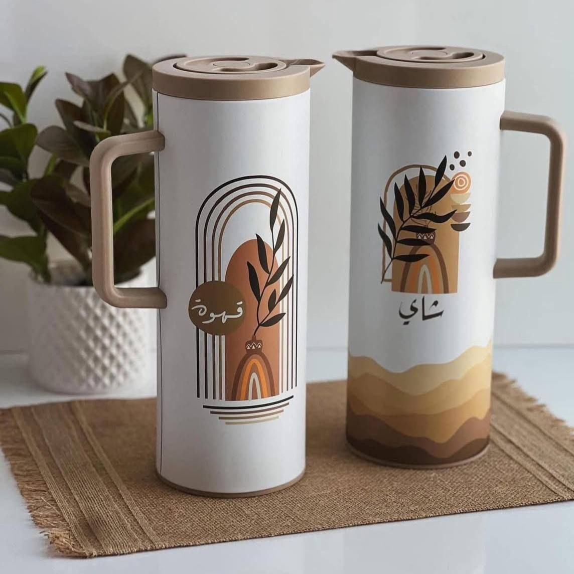 ترمس القهوة المزاج العالي 1 لتر | زجاج حراري داخلي واستنالس خارجي يحفظ السخن والبارد