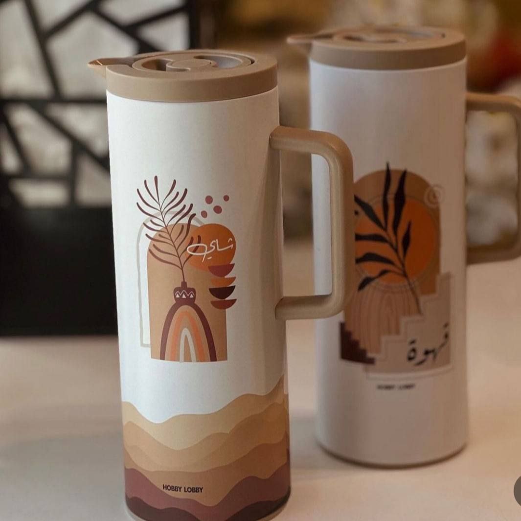 ترمس القهوة المزاج العالي 1 لتر | زجاج حراري داخلي واستنالس خارجي يحفظ السخن والبارد