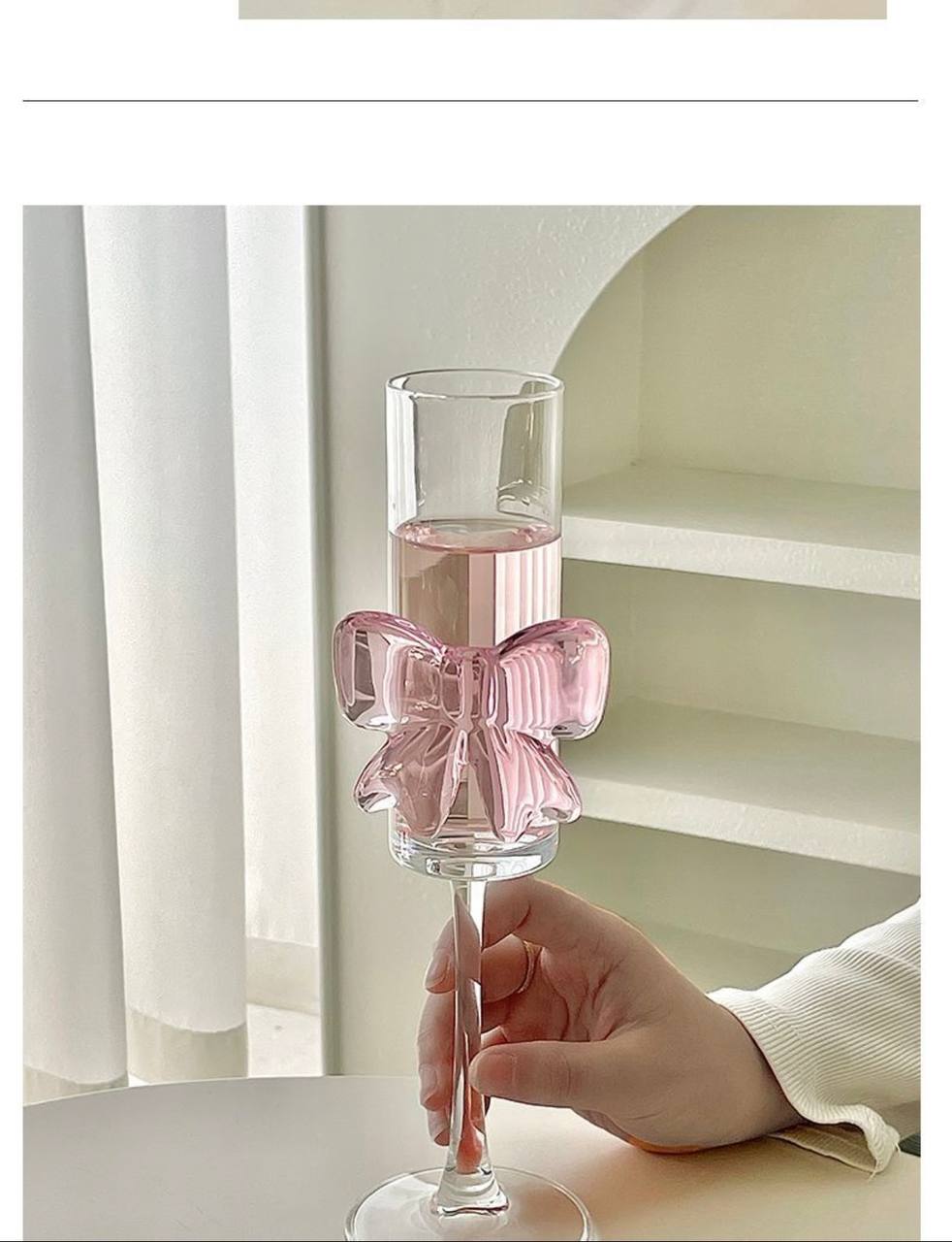 كاس الفراشة الطويل 🦋 | زجاج نقي يتحمل السخونة والبرودة       H-H