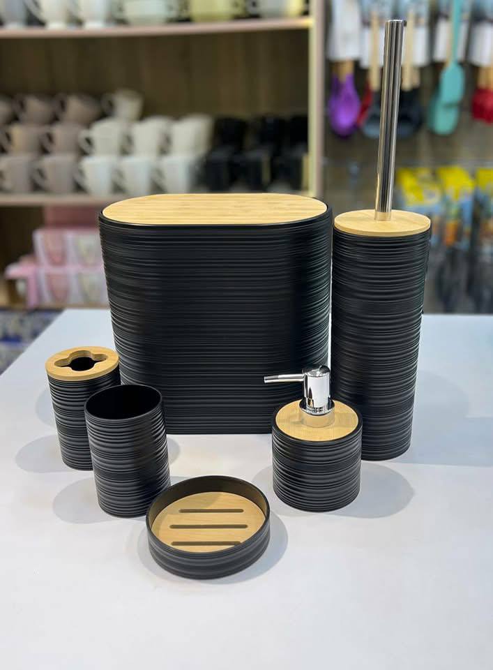 طقم حمام بيضاوي 6 قطع بخامة عالية الجودة – تصميم أنيق وعصري