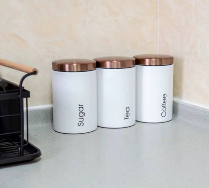 طقم كوفي صاج 3 قطع لون أبيض أنيق – تصميم عصري وجودة عالية