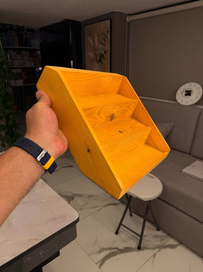 سلم توابل خشب بامبو 3 أدوار قابل للفتح – منظم توابل عريض يسع أكثر من 12 برطمان