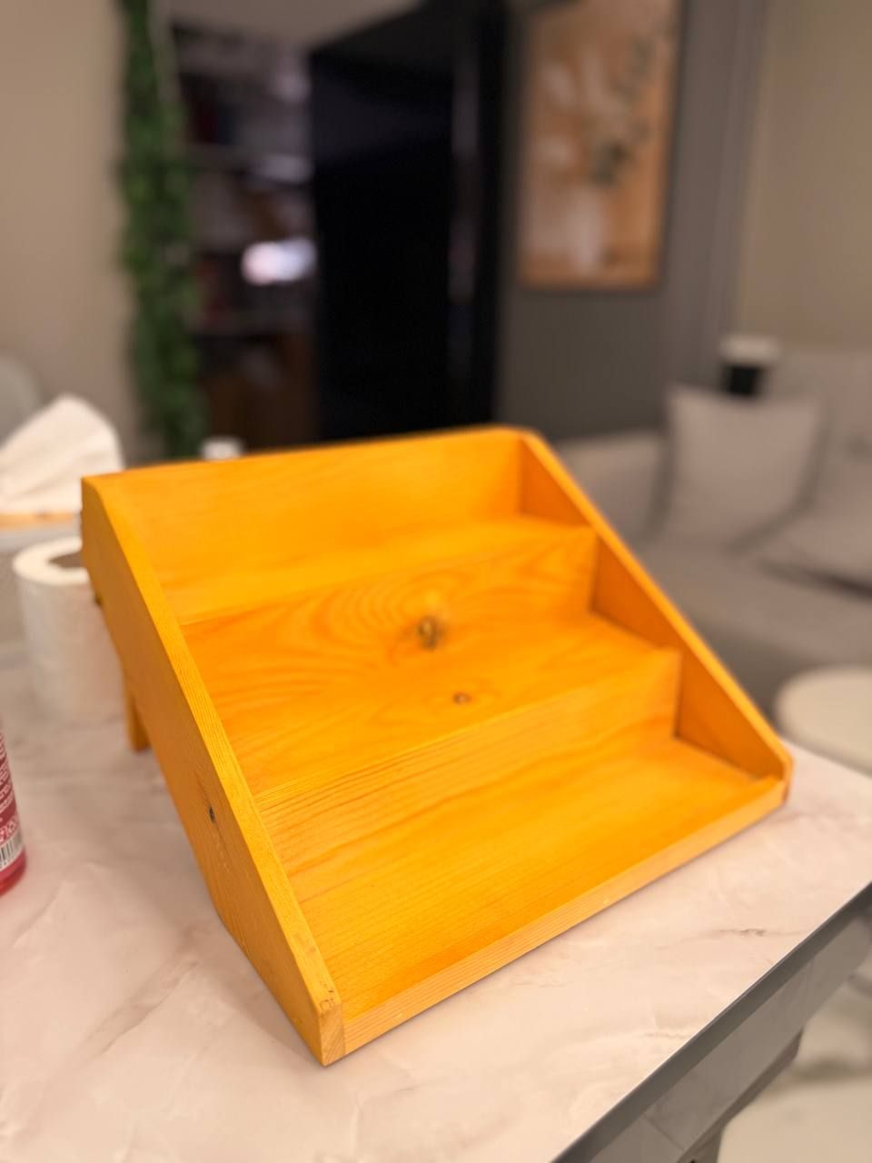 سلم توابل خشب بامبو 3 أدوار قابل للفتح – منظم توابل عريض يسع أكثر من 12 برطمان