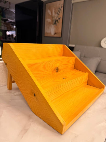 سلم توابل خشب بامبو 3 أدوار قابل للفتح – منظم توابل عريض يسع أكثر من 12 برطمان