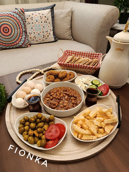 صينية برايد خشب 50 سم – تصميم أنيق بمقبض معدن مقاوم للصدأ