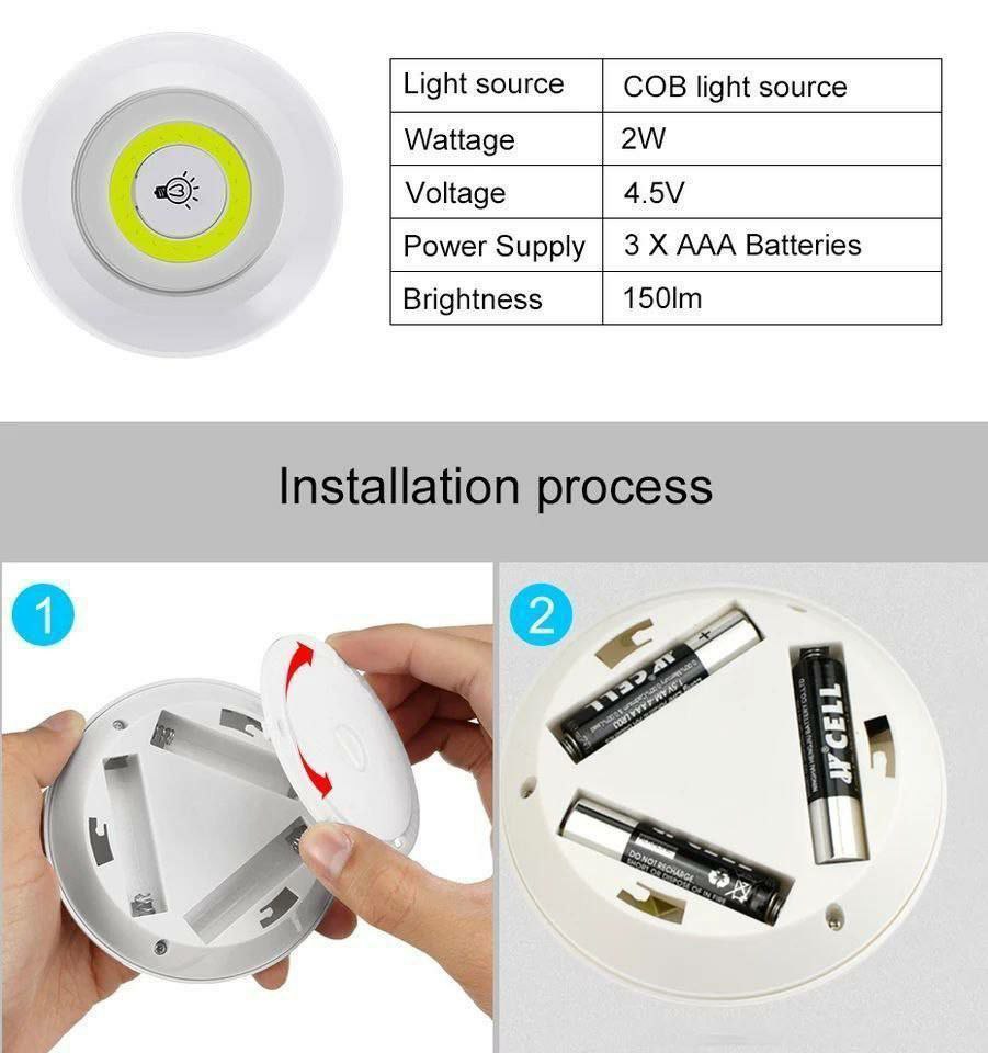باكت كشافات ليد مدور 3 قطع بالريموت – إضاءة ديكورية متعددة الأشكال