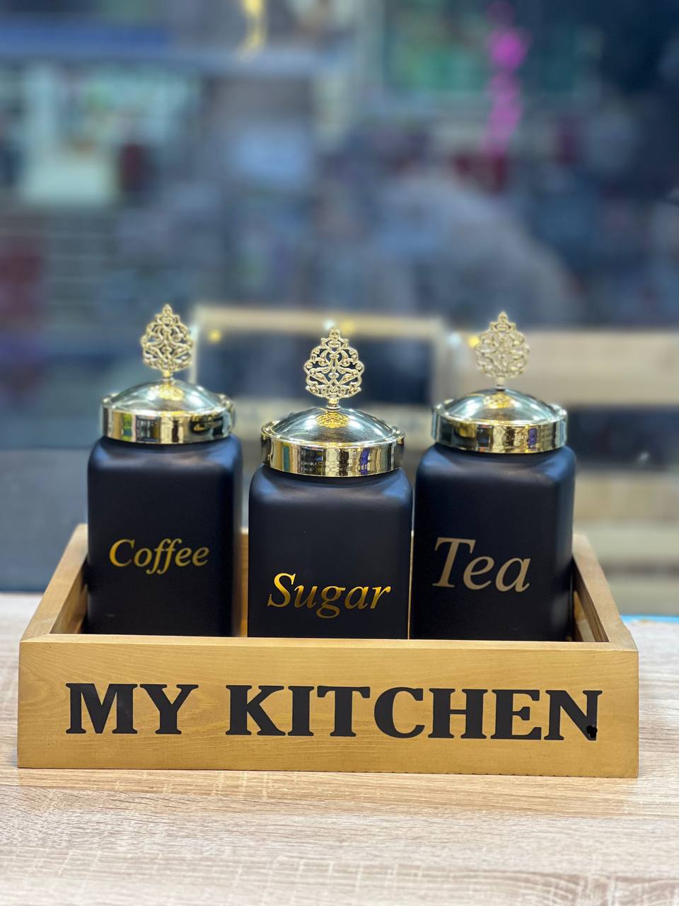 صينية تقديم خشب سويدي بيد تصميم عصري منقوشة MY KITCHEN