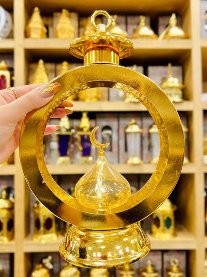 فانوس معدن بينور دائري – ذهبي أنيق 🌙✨ B