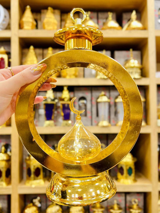 فانوس معدن بينور دائري – ذهبي أنيق 🌙✨ B