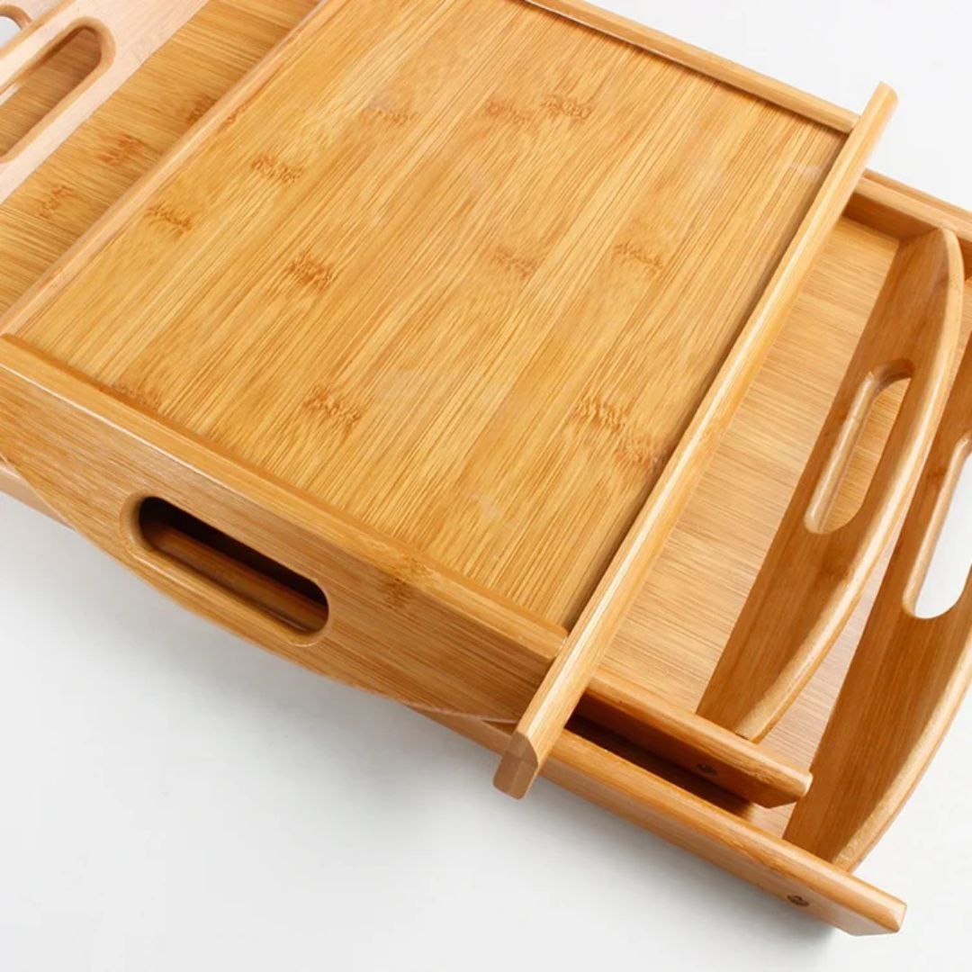 طقم صواني تقديم خشب بامبو – 3 مقاسات