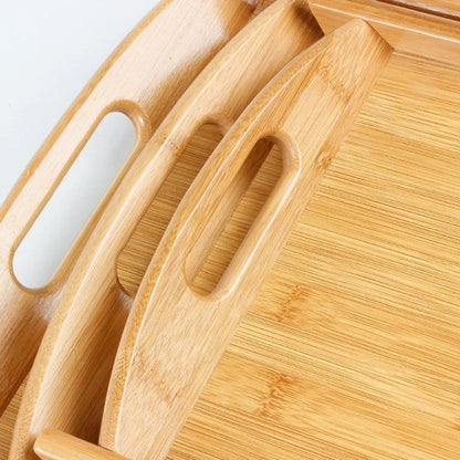 طقم صواني تقديم خشب بامبو – 3 مقاسات