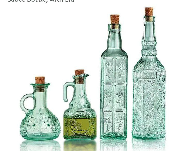 طقم زياتة زجاج 4 قطع محكم الغلق – خامة فاخرة مستوردة