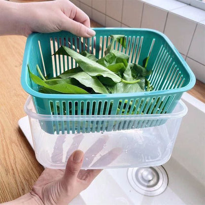 طقم علب ثلاجة بلاستيك صحي 5 قطع بمصفاة وغطاء محكم