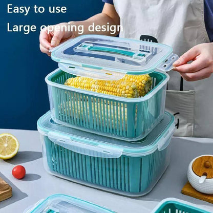 طقم علب ثلاجة بلاستيك صحي 5 قطع بمصفاة وغطاء محكم