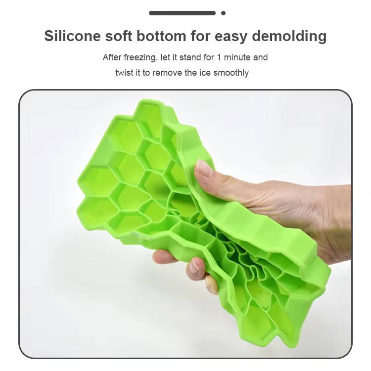 قالب ثلج سيليكون شكل خلية بغطاء بلاستيك | مستورد عالي الجودة