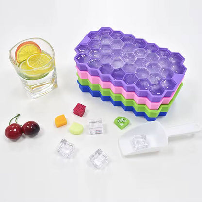 قالب ثلج سيليكون شكل خلية بغطاء بلاستيك | مستورد عالي الجودة