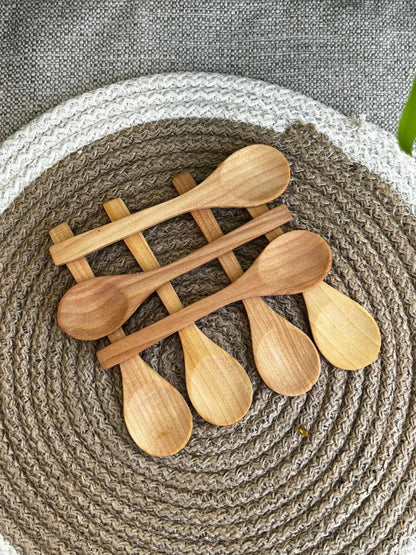 طقم معالق خشب للتوابل 7 قطع | تصميم طبيعي أنيق ومناسب للاستخدام اليومي