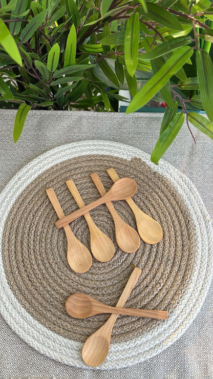 طقم معالق خشب للتوابل 7 قطع | تصميم طبيعي أنيق ومناسب للاستخدام اليومي