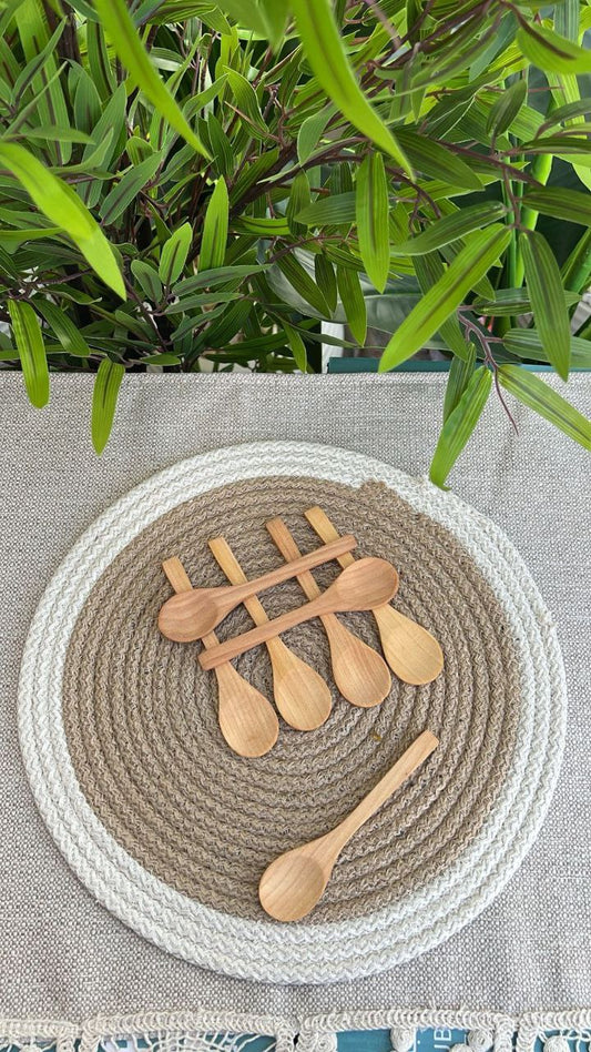 طقم معالق خشب للتوابل 7 قطع | تصميم طبيعي أنيق ومناسب للاستخدام اليومي