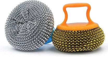 طقم ليفة مواعين سلك بالمقبض – الباكت 3 قطع  الليفة الذكية للتنظيف السهل