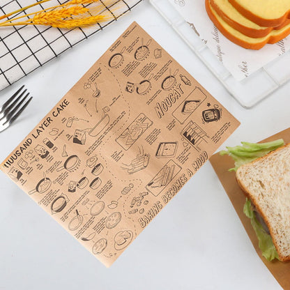 ورق زبدة حراري صحي للف الساندوتش والخبز | 50 شيت مقاس 28×38 سم مستورد عالي الجودة