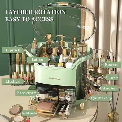 منظم مكياج فاخر مقاوم للأتربة | منظم مستحضرات تجميل واكسسوارات مستورد عالي الجودة