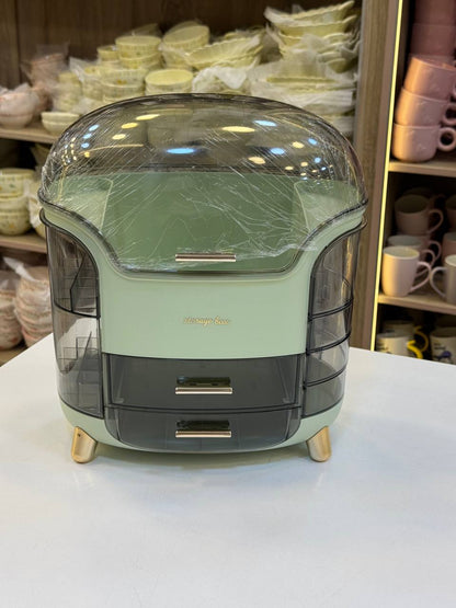 منظم مكياج فاخر مقاوم للأتربة | منظم مستحضرات تجميل واكسسوارات مستورد عالي الجودة