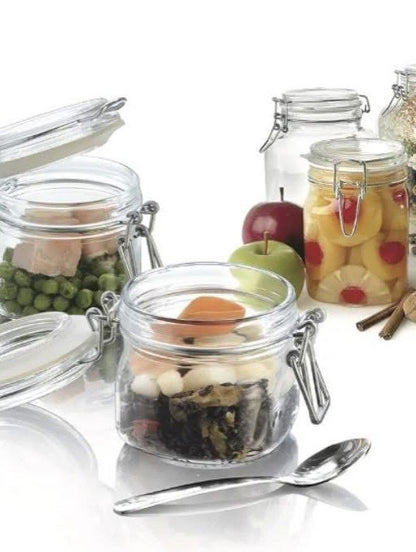 طقم توابل زجاج كلبس 3 قطع بغطاء محكم الغلق | زجاج بيور عالي الجودة من ايكيا 130ml