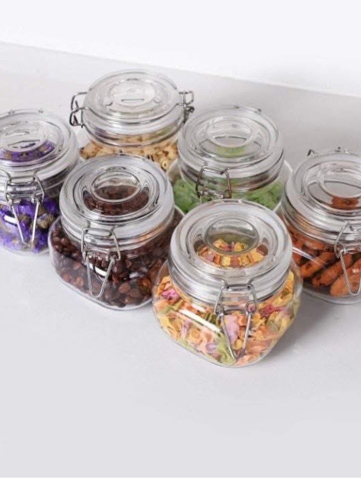 طقم توابل زجاج كلبس 3 قطع بغطاء محكم الغلق | زجاج بيور عالي الجودة من ايكيا 130ml