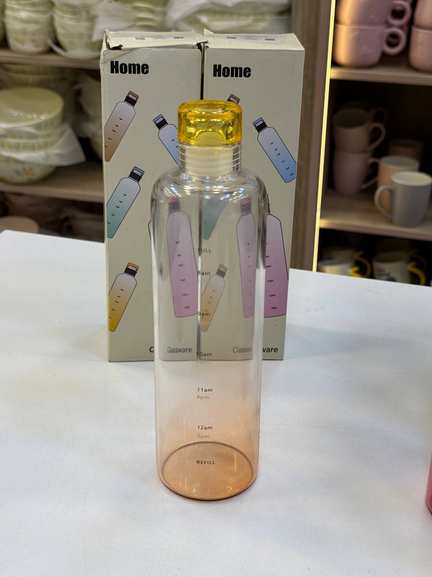 زجاجة مياه سعة 500 مل بغطاء محكم ومعيار قياس شفافة ومستورد