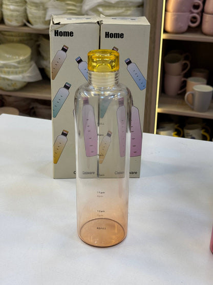 زجاجة مياه سعة 500 مل بغطاء محكم ومعيار قياس شفافة ومستورد