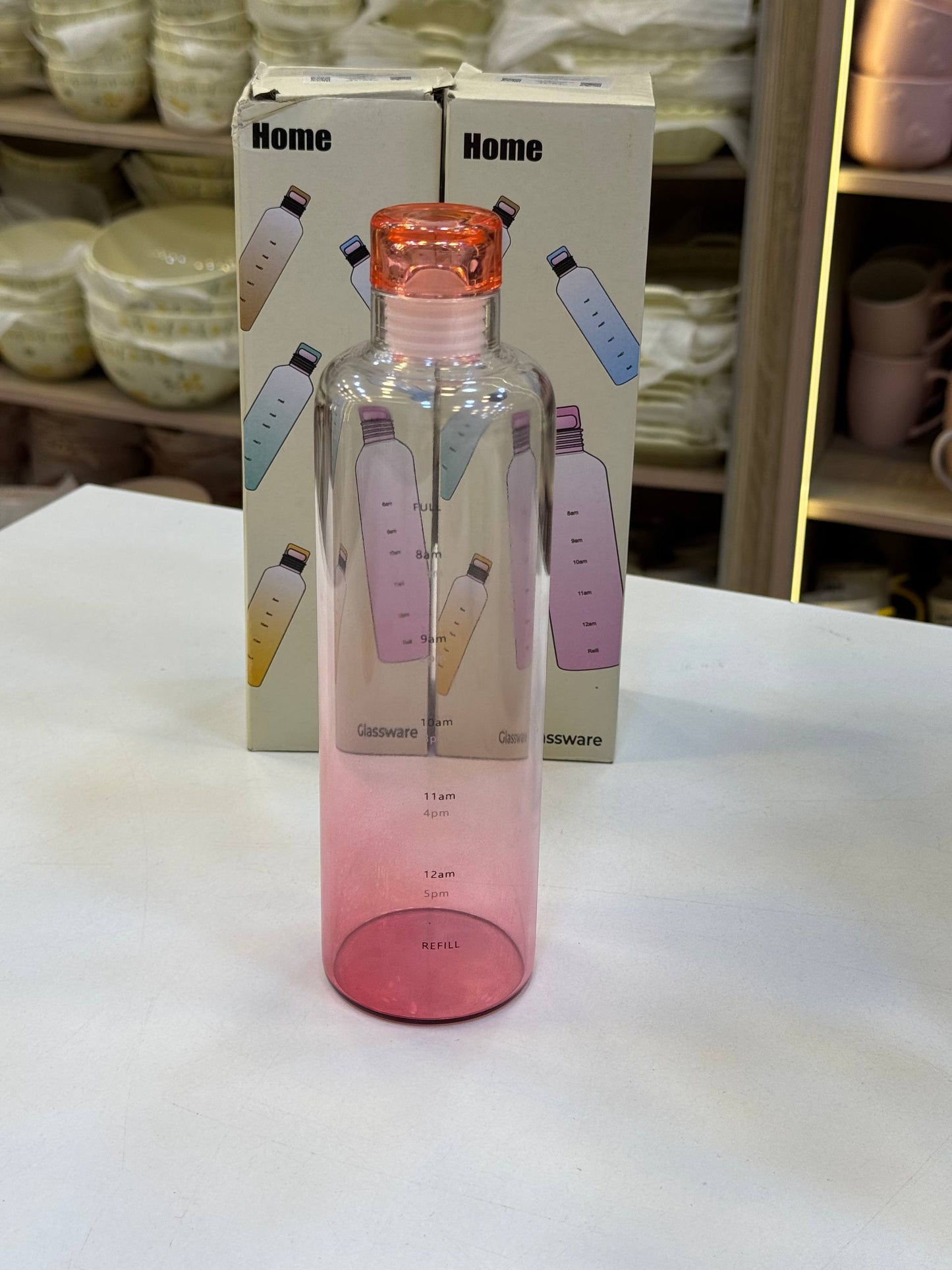 زجاجة مياه سعة 500 مل بغطاء محكم ومعيار قياس شفافة ومستورد