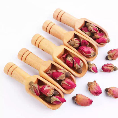 طقم معالق توابل خشب بامبو 🤍 6 قطع – خامة ضد الماء ومتريال عالية الجودة