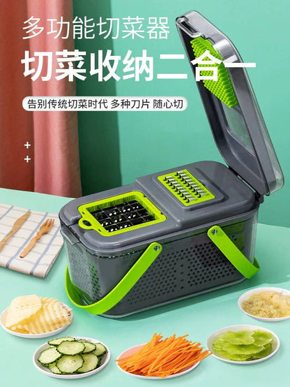 قطاعه نايسر دايسر المتكاملة 22 قطعة – متعددة الاستخدام شنطة عملية لتقطيع الخضروات والفواكه 🍅🥕