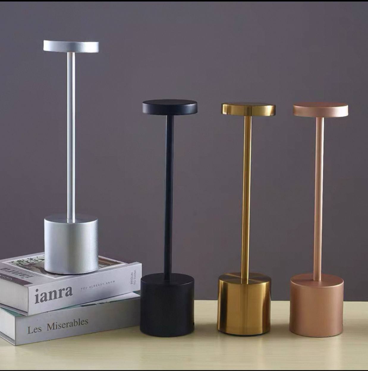 أباجورة ايكيا كلاسيك تاتش متعددة الألوان – شحن USB ومعدن فاخر بإضاءة 3 مستويات