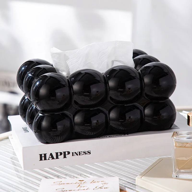 علبة مناديل أكريليك فاخرة بابلز – تصميم أنيق بغطاء سوستة لسهولة الاستخدام | قطعة ديكور