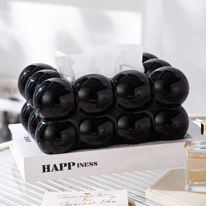 علبة مناديل أكريليك فاخرة بابلز – تصميم أنيق بغطاء سوستة لسهولة الاستخدام | قطعة ديكور