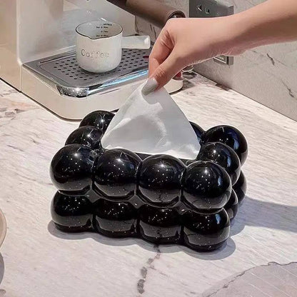 علبة مناديل أكريليك فاخرة بابلز – تصميم أنيق بغطاء سوستة لسهولة الاستخدام | قطعة ديكور